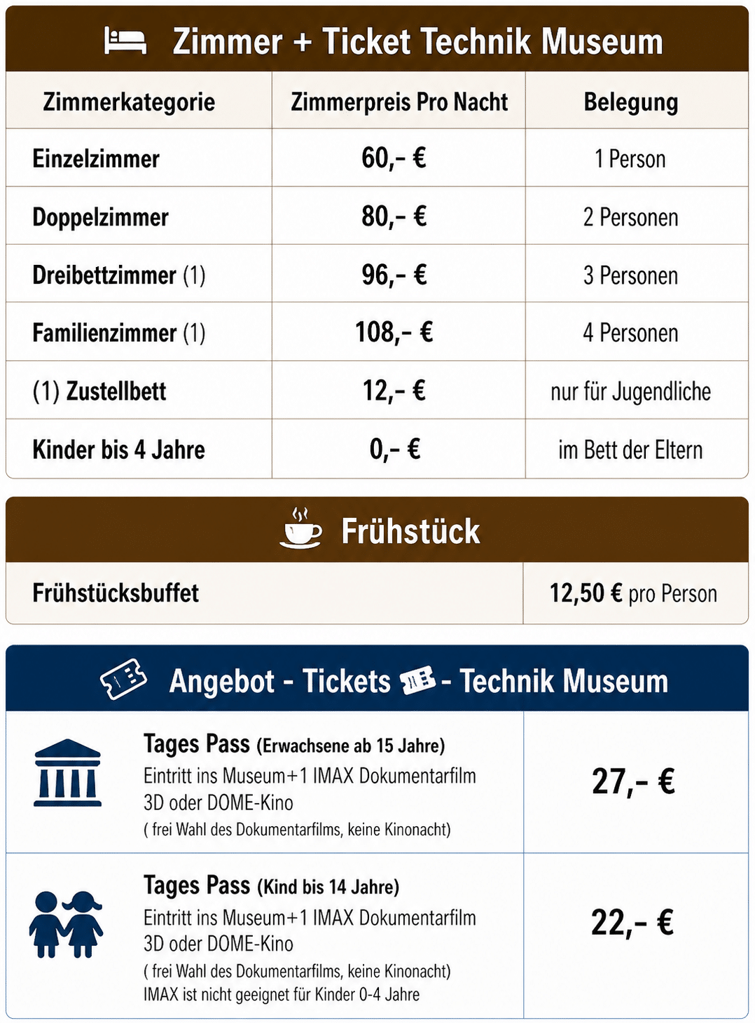 preisliste zimmer technik museum